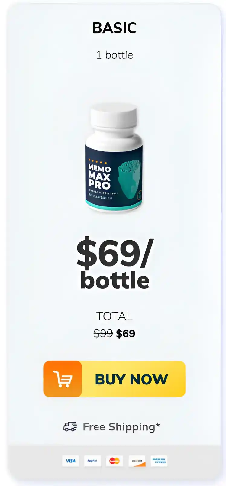 Memo Max Pro 1 Bottle pricing