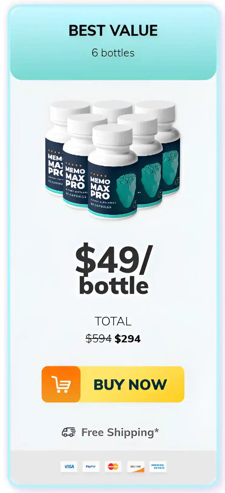 Memo Max Pro 6 Bottle pricing